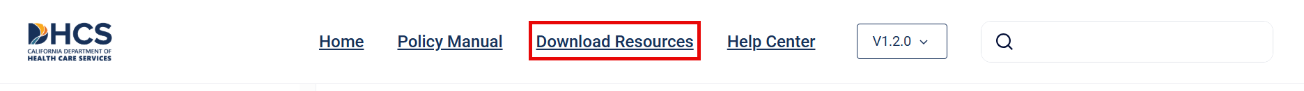 top navigation bar show with the download resources tab highlighted